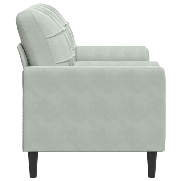 Sofá 2 lugares + almofadas decorativas 140cm veludo cinza-claro M 4