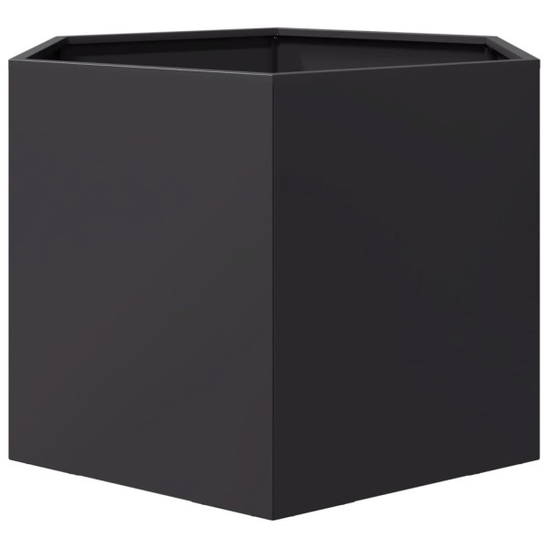 Vaso/floreira de jardim hexagonal 69x60x45 cm aço preto M 5