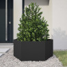 Jardinera hexagonal acero negra 104x90x45 cm 2