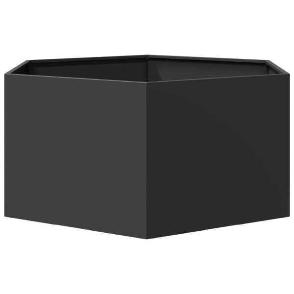 Vaso/floreira de jardim hexagonal 104x90x45 cm aço preto M 5