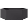 Vaso/floreira de jardim hexagonal 138x120x45 cm aço preto 2