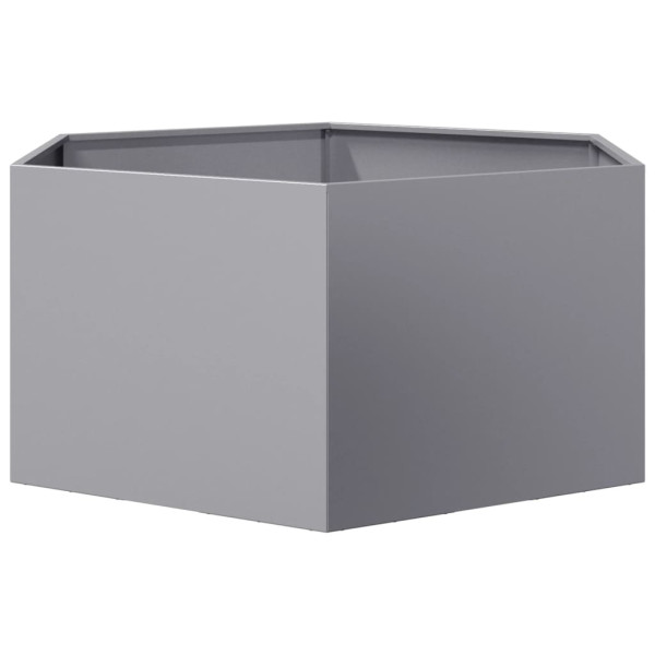 Vaso/floreira de jardim hexagonal 104x90x45 cm aço galvanizado M 4