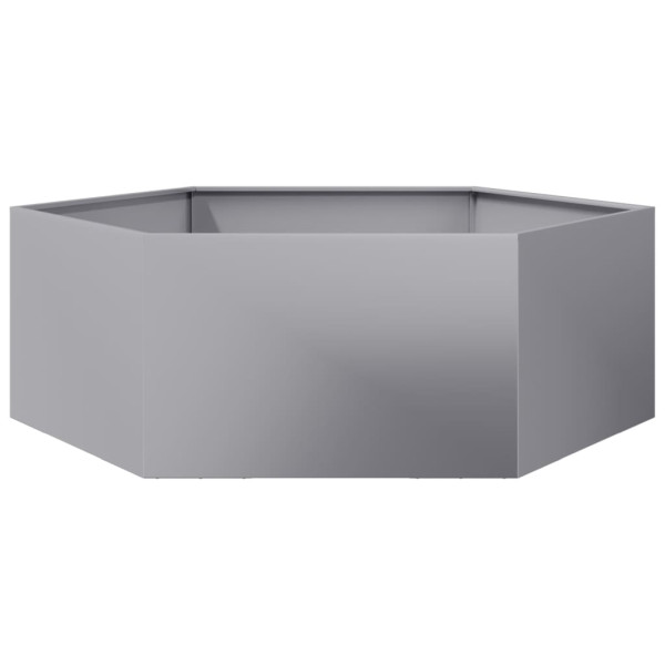 Vaso/floreira de jardim hexagonal 138x120x45 cm aço galvanizado M 2