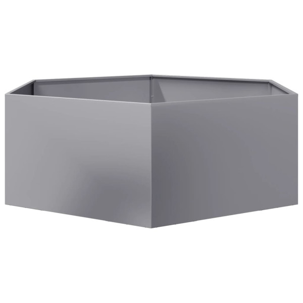 Vaso/floreira de jardim hexagonal 138x120x45 cm aço galvanizado M 5