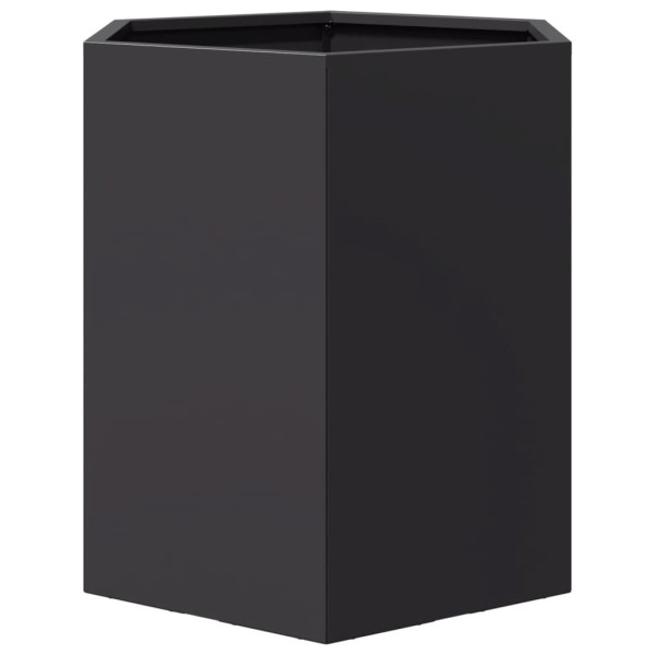 Vaso/floreira de jardim hexagonal 46x40x45 cm aço preto M 4