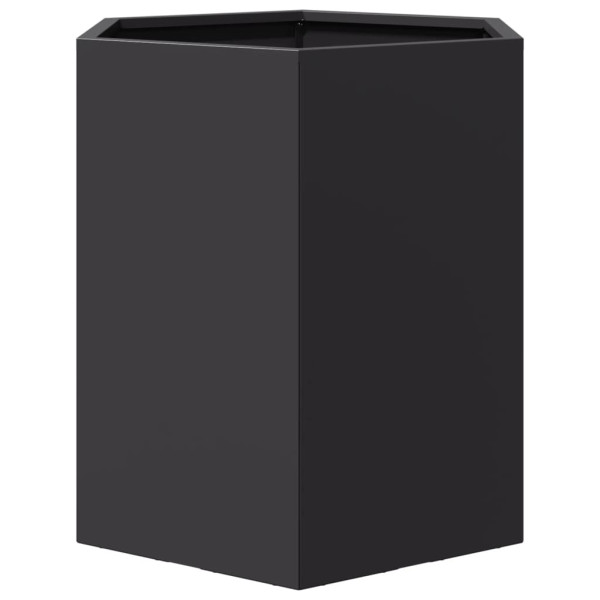 Vaso/floreira de jardim hexagonal 46x40x45 cm aço preto M 5