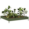 Canteiro elevado de jardim 100x100x18.5 cm aço verde azeitona 3