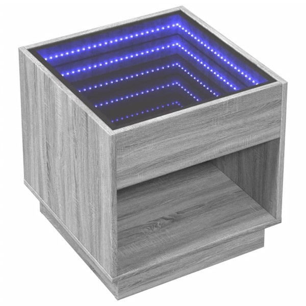 Mesa de centro con Infinity LED gris Sonoma 50x50x50 cm M 3