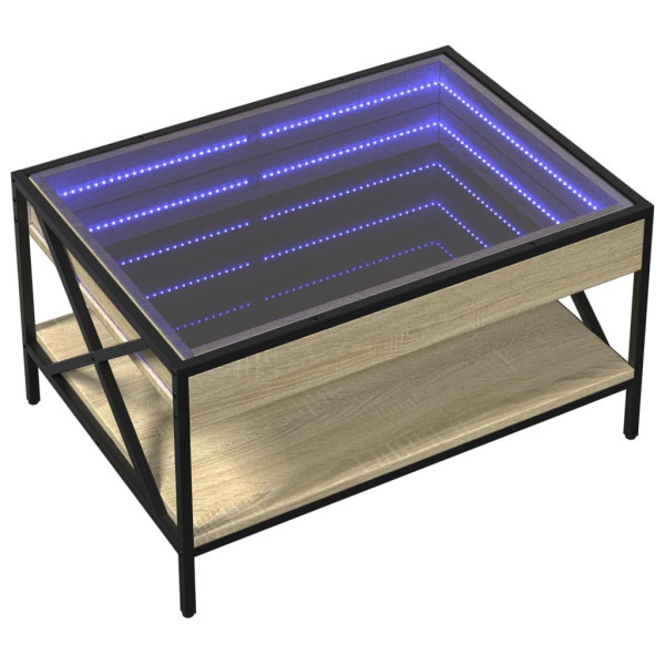 Mesa de centro con Infinity LED roble Sonoma 70x50x38 cm M 3