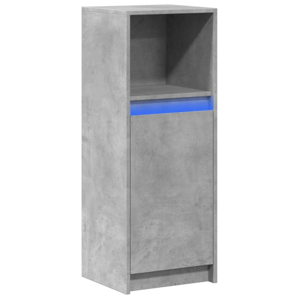 Aparador com luzes LED derivados de madeira cinzento cimento M 3