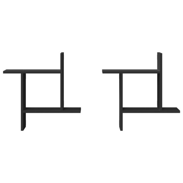 Prateleiras de parede 2 pcs 50x12x50 cm derivados madeira preto M 4