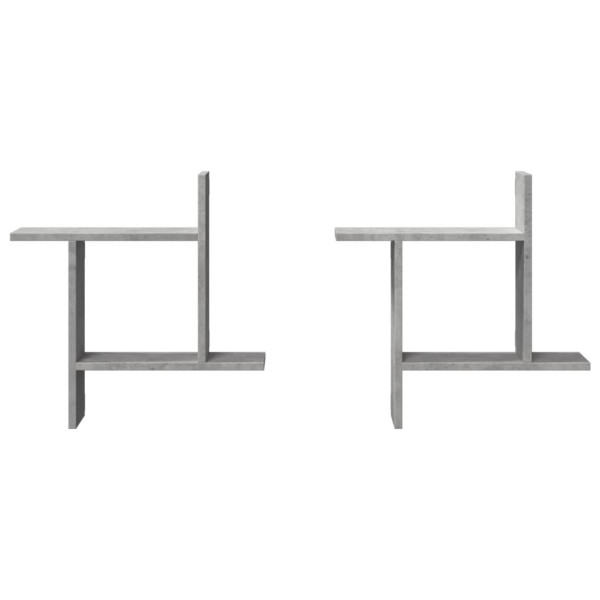 Prateleiras de parede 2 pcs derivados de madeira cinza cimento M 4