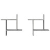 Prateleiras de parede 2 pcs derivados de madeira cinza cimento 4