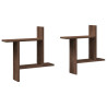 Prateleiras parede 2 pcs derivados de madeira carvalho castanho 2