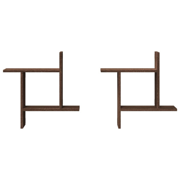 Estantes de pared 2 uds madera ingeniería marrón 50x12x50 cm M 4