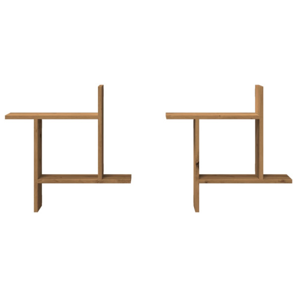 Prateleiras de parede 2pcs derivados madeira carvalho artisiano M 4