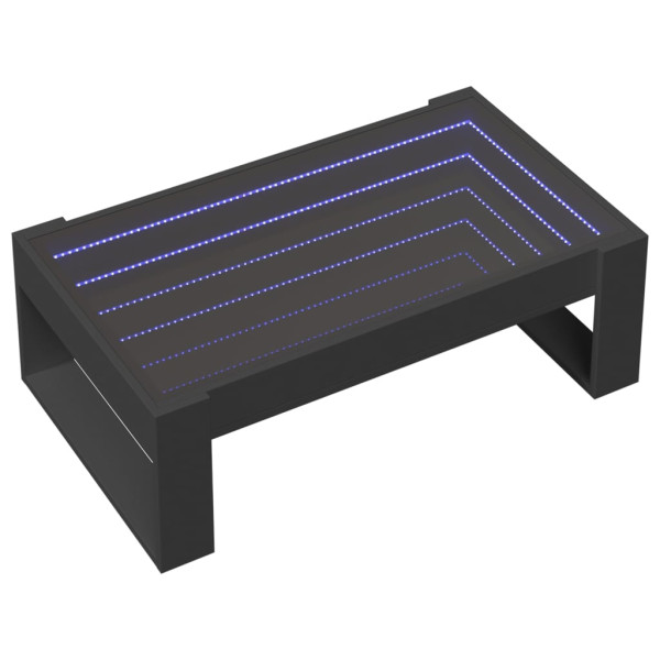 Mesa de centro con Infinity LED negro 90x53x30 cm M 3
