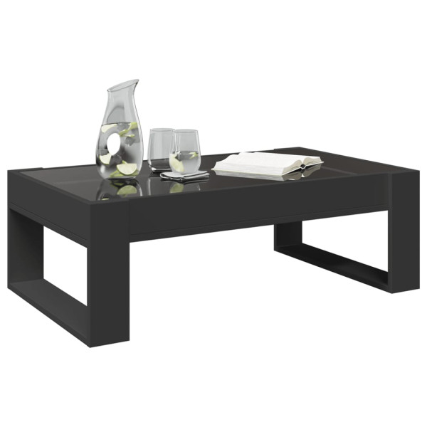Mesa de centro luzes LED Infinity 90x53x30 cm preto M 5