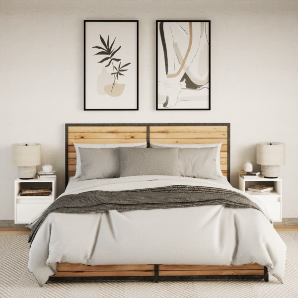 Móveis de parede p/ TV com luzes LED 2 pcs 41x31x45 cm branco M 4