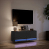 Mueble de TV de pared con luces LED negro 100x31x35 cm 5