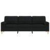 Sofá 3 lugares c/ almofadas decorativas 210 cm tecido preto 3