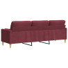 Sofá 3 lug. + almofadas decorativas 210cm tecido vermelho tinto 5
