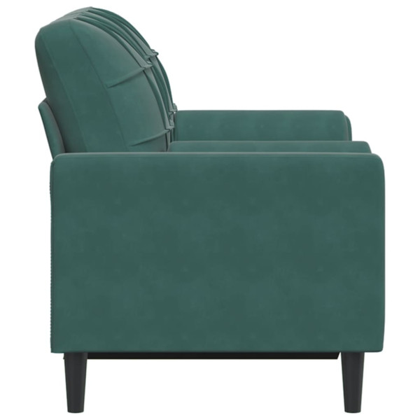 Sofá 2 lug. c/ almofadas decorativas 120 cm veludo verde-escuro M 4