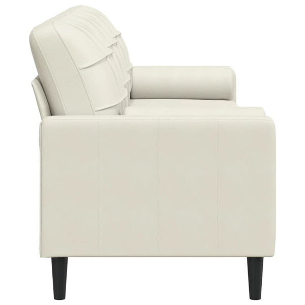 Sofá 3 lugares c/ almofadas decorativas 210 cm veludo creme M 4