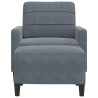 Sillón con taburete terciopelo gris oscuro 60 cm 3