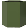 Vaso/floreira de jardim hexagonal 46x40x45 cm aço verde 2