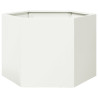 Vaso/floreira de jardim hexagonal 69x60x45 cm aço branco 2