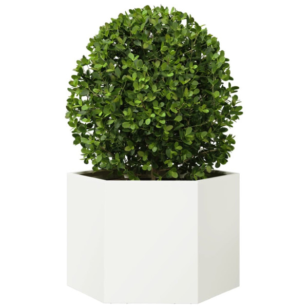 Jardinera hexagonal acero blanco 69x60x45 cm M 3