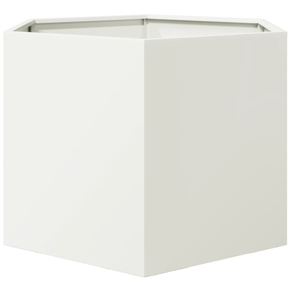 Vaso/floreira de jardim hexagonal 69x60x45 cm aço branco M 4