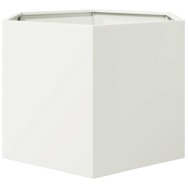 Vaso/floreira de jardim hexagonal 69x60x45 cm aço branco M 5