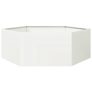 Jardinera hexagonal acero blanco 138x120x45 cm H