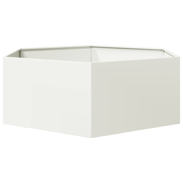 Jardinera hexagonal acero blanco 138x120x45 cm M 5