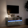 Mueble de TV de pared con luces LED gris hormigón 100x31x45 cm 5