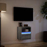 Mueble de TV de pared con luces LED gris Sonoma 41x31x45 cm 5