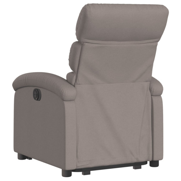 Sillón reclinable elevable tela gris taupe M 4