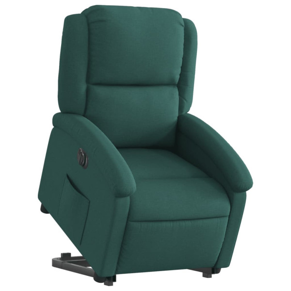 Sillón eléctrico reclinable elevable de tela verde oscuro M 3