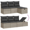 Set muebles jardín 9 pzas y cojines ratán sintético gris claro 3