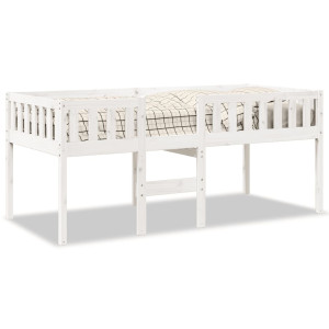 Cama de criança sem colchão 75x190 cm pinho maciço branco H
