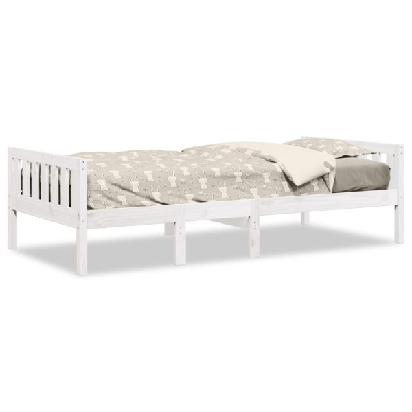 Cama de criança sem colchão 75x190 cm pinho maciço branco M 2