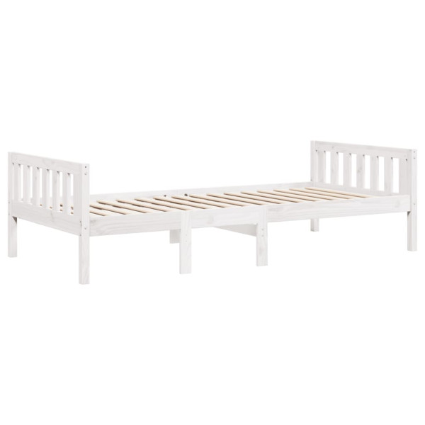 Cama de criança sem colchão 75x190 cm pinho maciço branco M 3