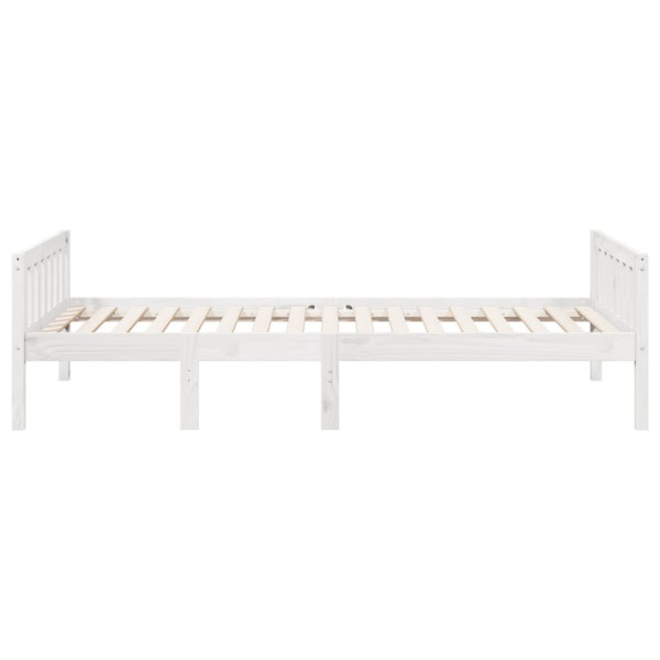 Cama de criança sem colchão 75x190 cm pinho maciço branco M 5