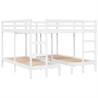 Litera triple madera maciza de pino blanca 140x200/70x140 cm 2