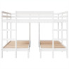 Litera triple madera maciza de pino blanca 140x200/70x140 cm 5