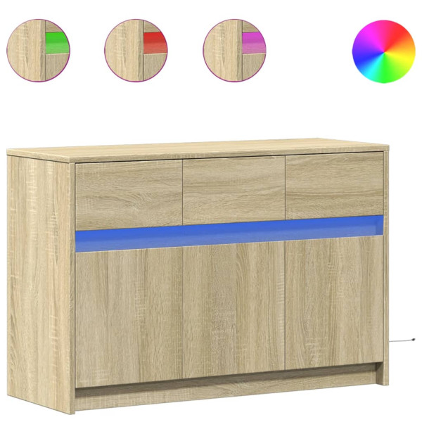 Mueble de TV LED madera de ingeniería roble Sonoma 91x34x61 cm M 2