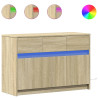 Mueble de TV LED madera de ingeniería roble Sonoma 91x34x61 cm 2