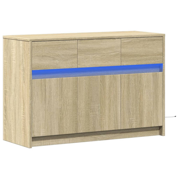 Mueble de TV LED madera de ingeniería roble Sonoma 91x34x61 cm M 3